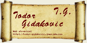 Todor Gidaković vizit kartica
